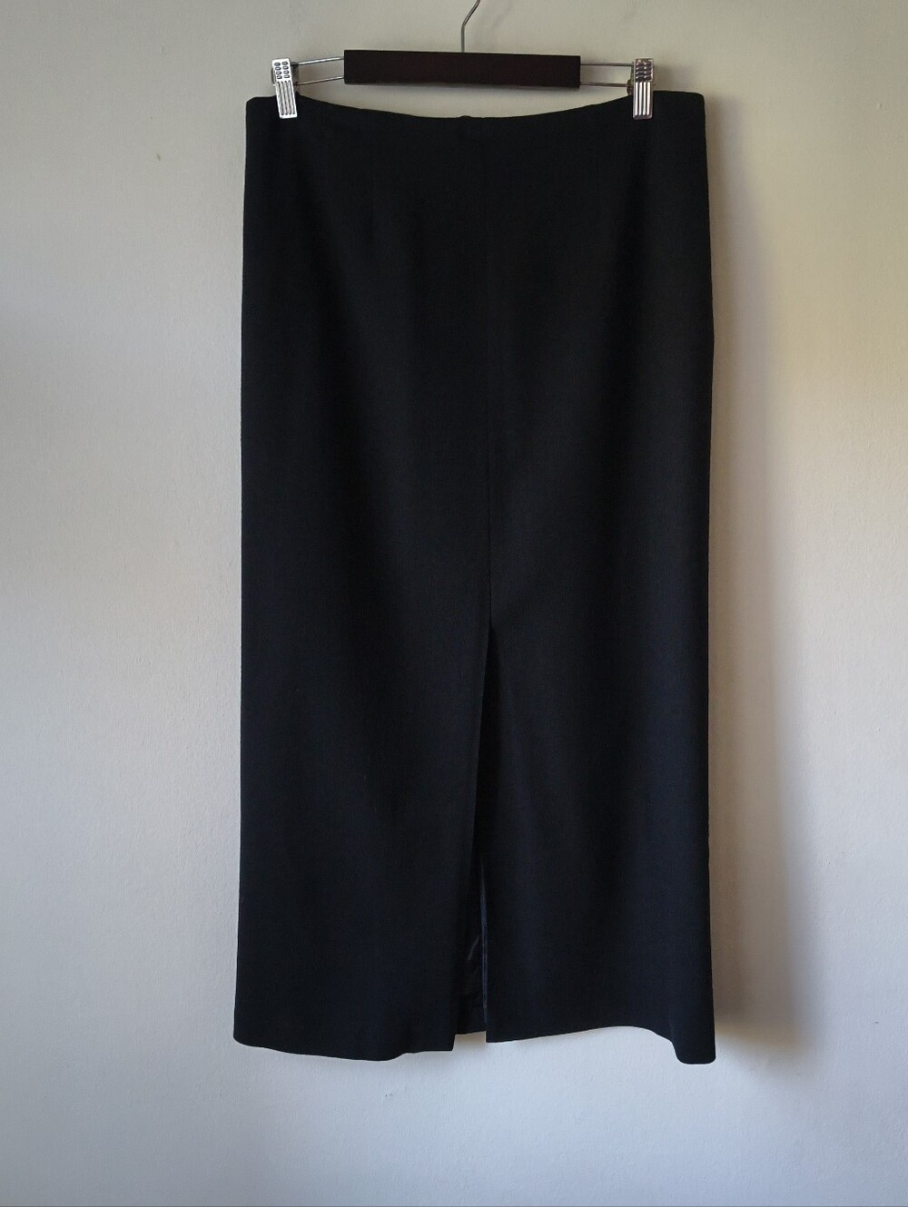 Talbots Black Wool Pencil Skirt Size 12 Lined Career Midi Skirt